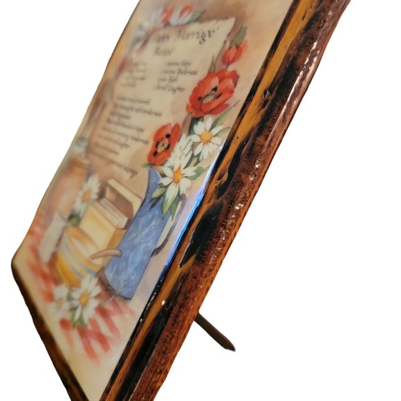 Vintage Wood Under Resin Wall Plaque/Sign A Happy Marriage Recipe Alan Grant - Picture 3 of 6